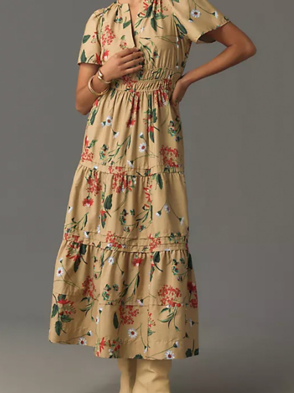 Anthropologie Somerset Maxi Dress Size Small Floral 100% Cotton